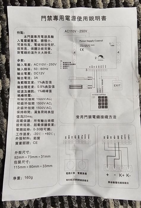 Power Supply Control (Блок питания для систем контроля доступа)