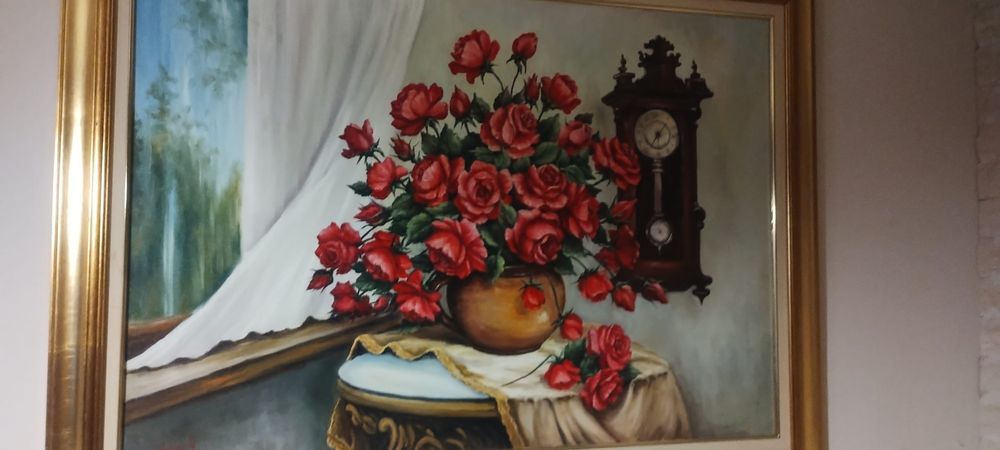 Reducere 50%! Tablou original semnat pictura in ulei dimensiune mare