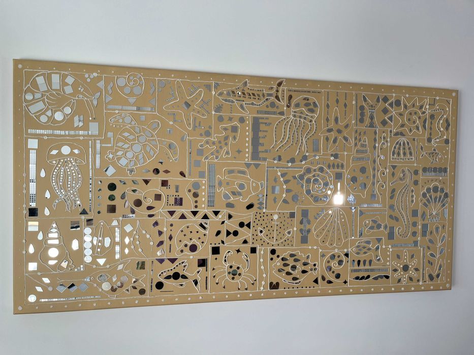 Tablou marin handmade cu oglinzi – decor elegant