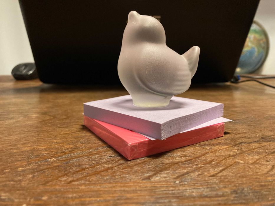 Prespapier birou Cristal de Sèvres – pasăre, Franța, ani 1950