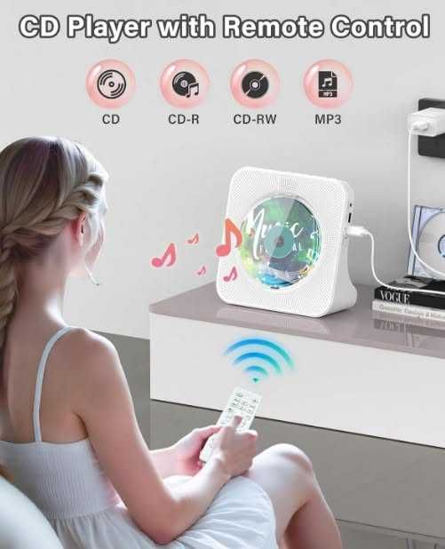 CD плейър Greadio KC-806, Bluetooth 5.0, мултифункционален CD плейър с високоговорители