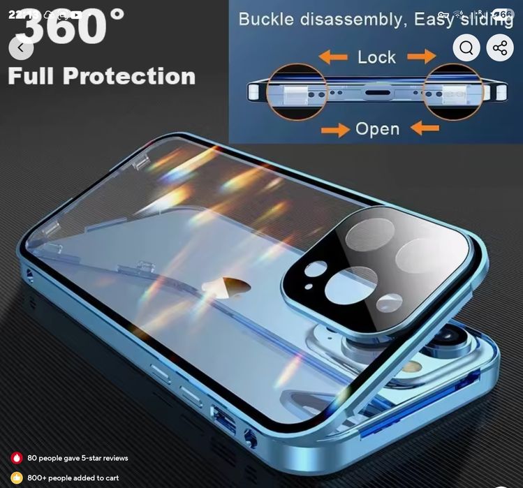 Iphone 14 Plus Husă protecție  360 + screen privacy