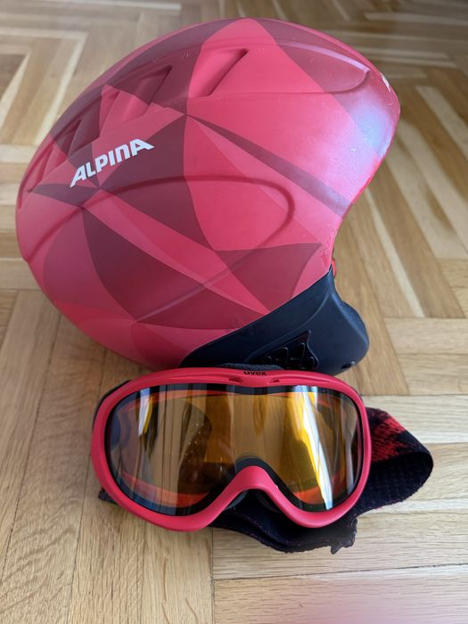 Ски каска Alpina и ски маска Uvex