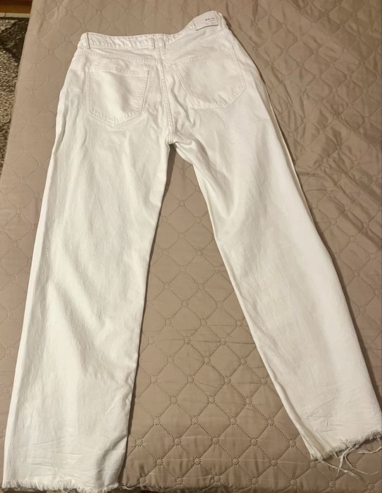 Бели широки/wide leg дънки