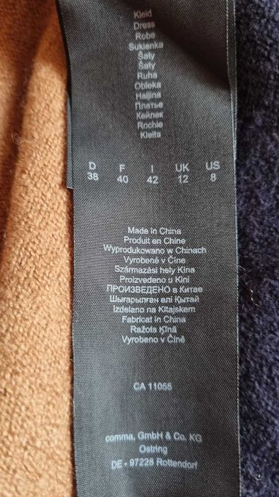 Rochie midi tricotata Comma, marimea M, lana, bumbac, poliamid