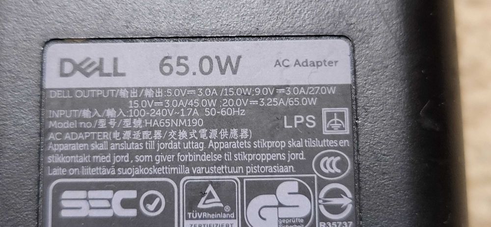 DELL 65W Incarcator USB C 20V-3.25A fuctional