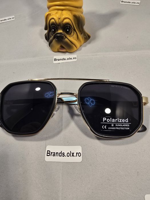 Ochelari de soare polarizati Emporio Armani, gold, P3613, made in Italy