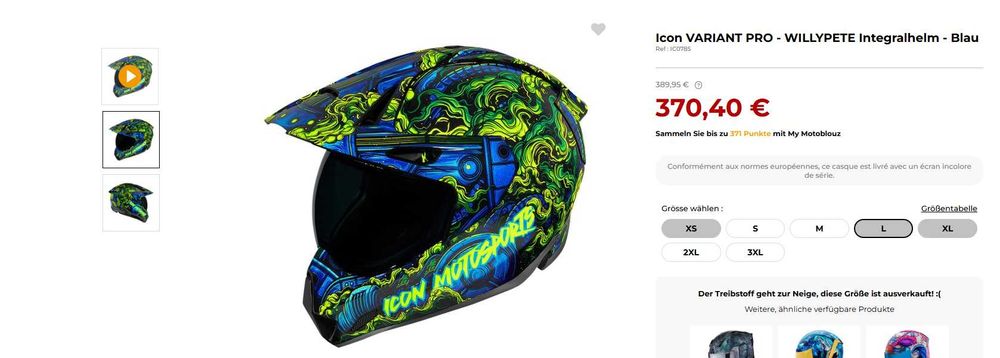 Cască moto Icon Variant Pro Willy Pete + vizier extra + geantă – ca nouă