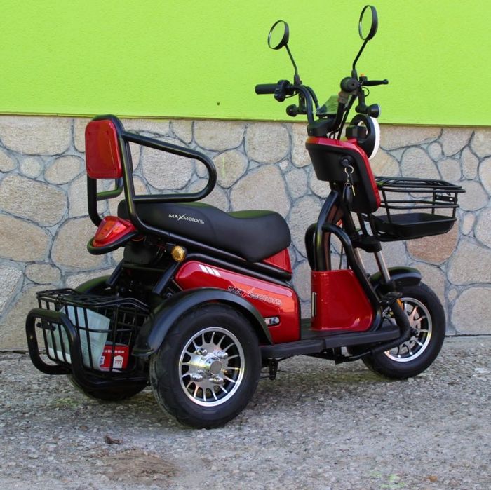 Двуместна електрическа триколка Pudding 1800W-48V-20Ah RED