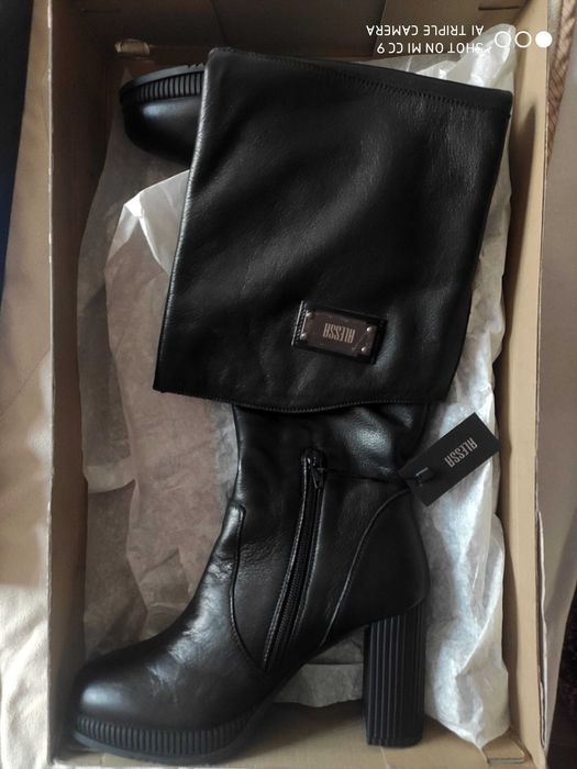 Alessa нови с етикет ботуши естествена кожа напа 37 размер