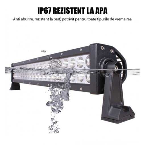 Bara proiectoare LED Auto Offroad, 72W, 5280 Lumeni, 36 cm, Flood Beam