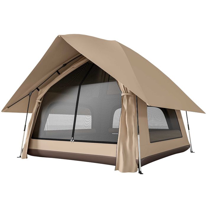 Палатка Outsunny Instant Pop-Up с дъждобран, водоустойчива куполна палатка за 2-3 души