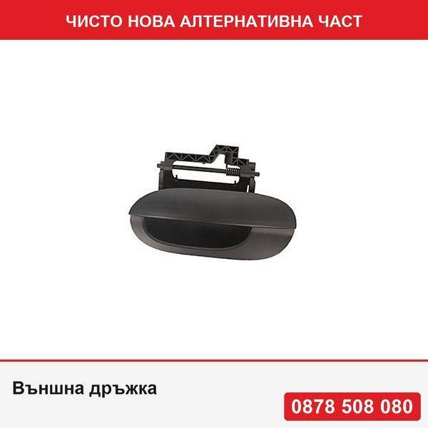Външна дръжка за врата за Bmw Серия 5 E39, 1996-06.2004, черна/грунд,  задна - БМВ