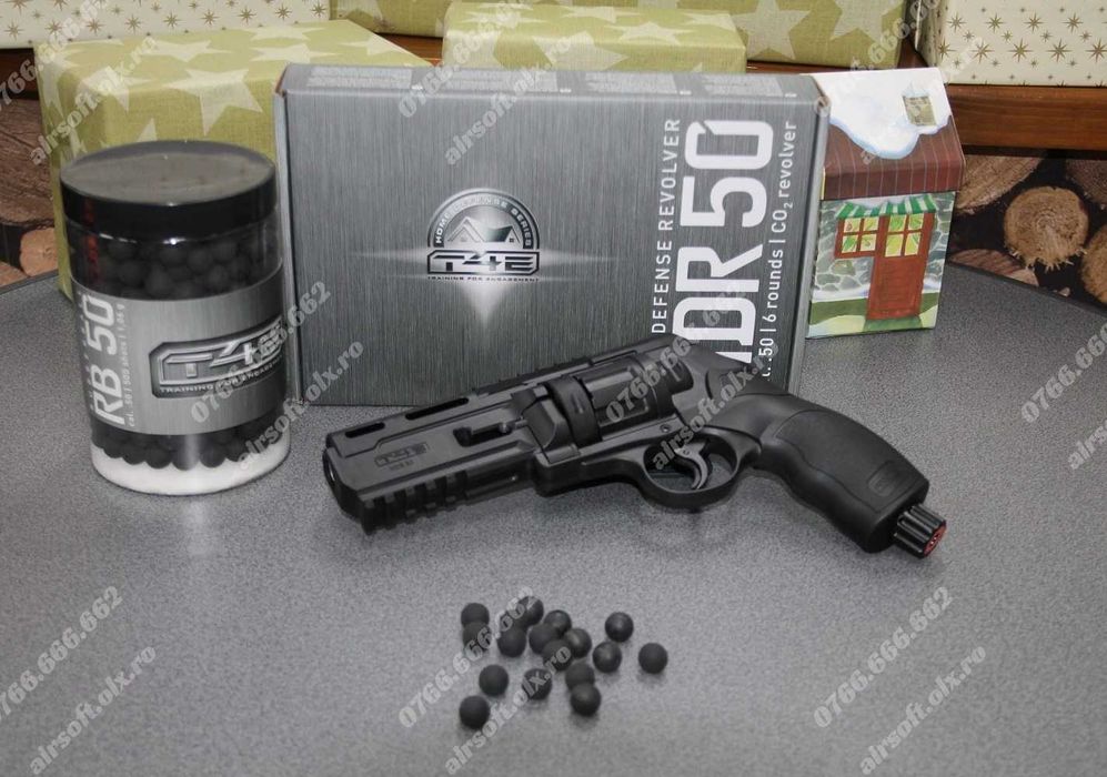 Pistol Cu Aer Comprimat CAUCIUC!! (20 JOULI) Co2 Airsoft Arma Gaz