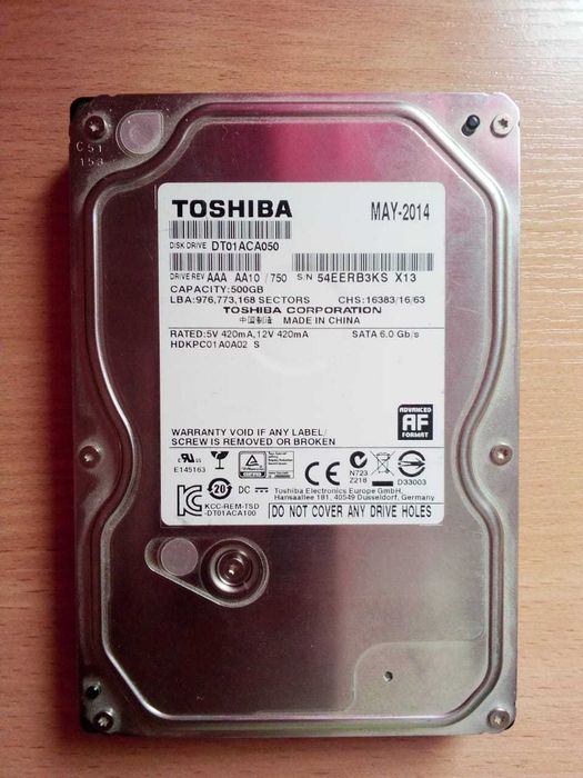Продам жесткий Тошиба 500
