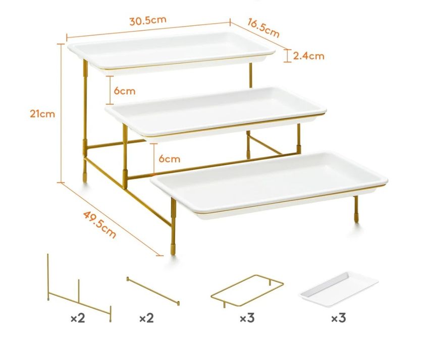 Platou fructe/prăjituri pe 3 nivele