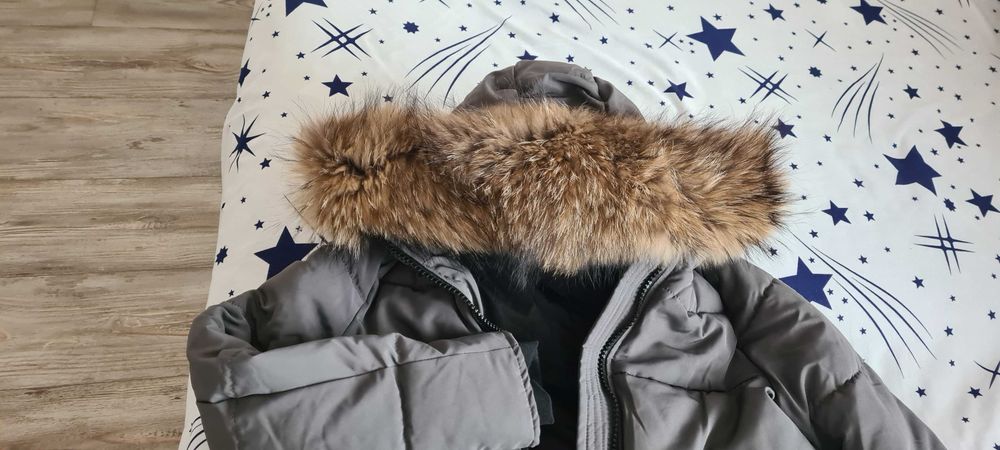 Зимо дамско дълго яке Monte Cervino, качулка естествена