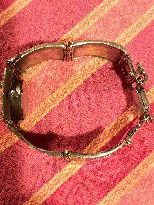 Ceas din argint masiv cu opal