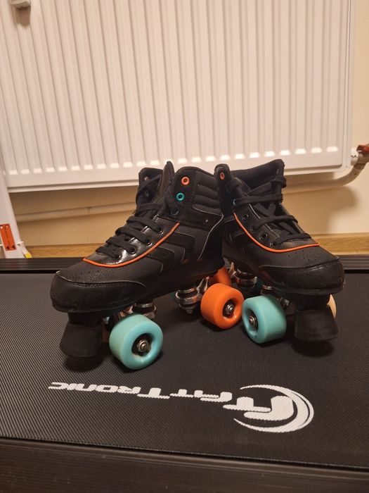 Ролкови кънки Oxelo Kid's Roller Quad Skate 100 - Black - 35