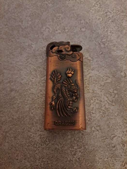 Bricheta colectie bronz / cupru gravata imagine și text Dragon