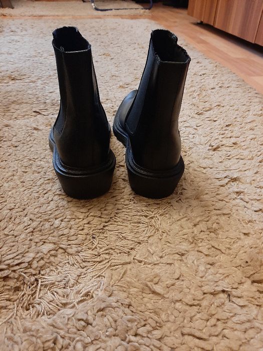 Ghete Chelsea Zara din piele cu varf ascuțit,model Balenciaga,Balmain,