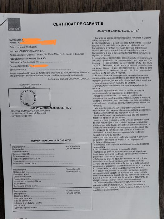 Telefon Maxcom MM248 sigilat + 24 luni garanție