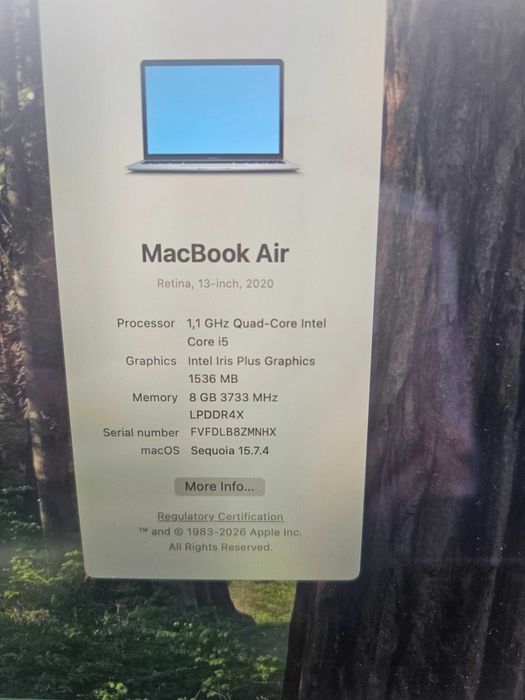 Macbook Air Retina 2020 i5 Quad Core  в добро състояние