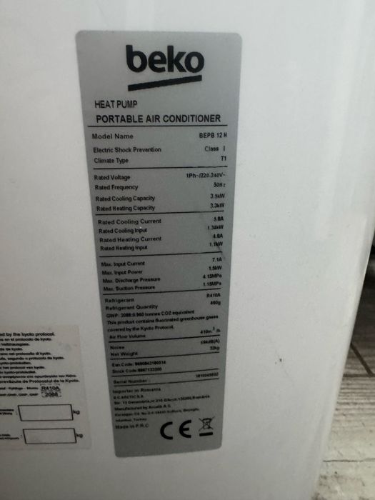 Aparat de aer conditionat  Beko portabil stare foarte buna