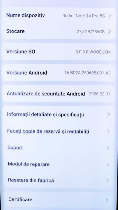 (AG35 B.34882) Telefon Xiaomi Redmi Note 14 Pro 5G -850 Lei Garantie 2 Ani