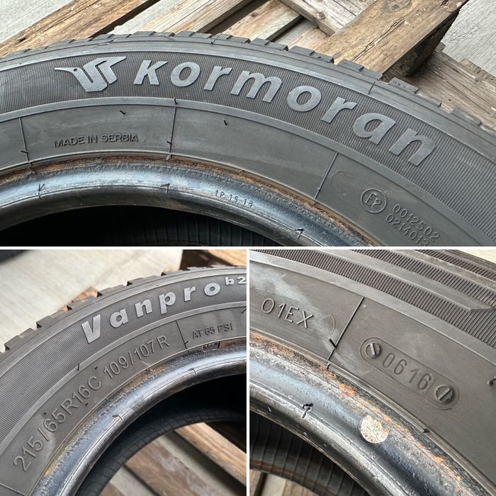 4бр Летни Гуми 215/65R/16C -KORMORAN-DOT:0616-6,3м+5,3м *120€ Комплект