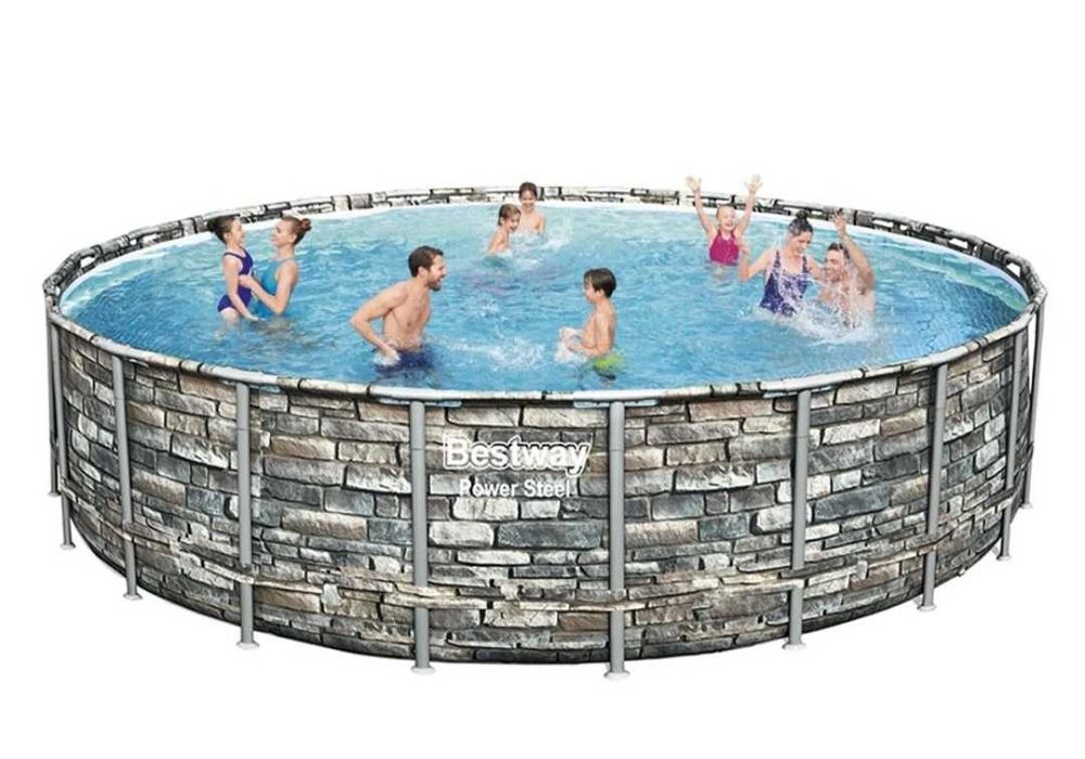 ЧИСТО НОВ басейн Bestway Power Steel 6.71×1.32 м