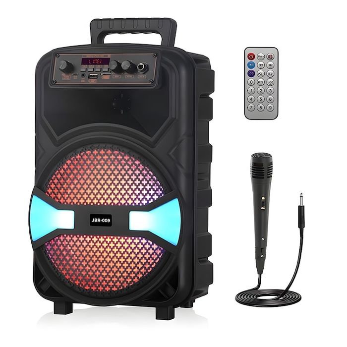 Boxa portabila TJBR,bluetooth,microfon inclus,lumini LED,1200W,nouă
