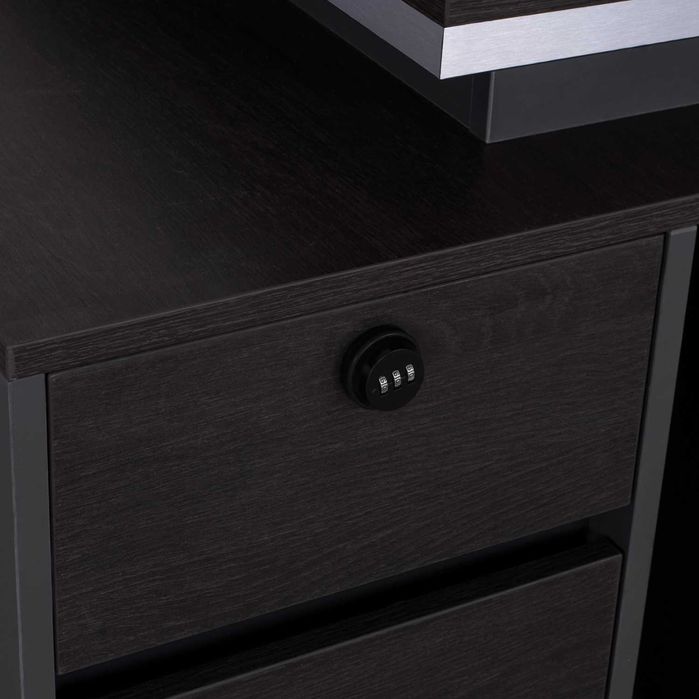 Офис бюро Puzzle-Home Rosewood 180x80x76см, в цвят сиво и венге