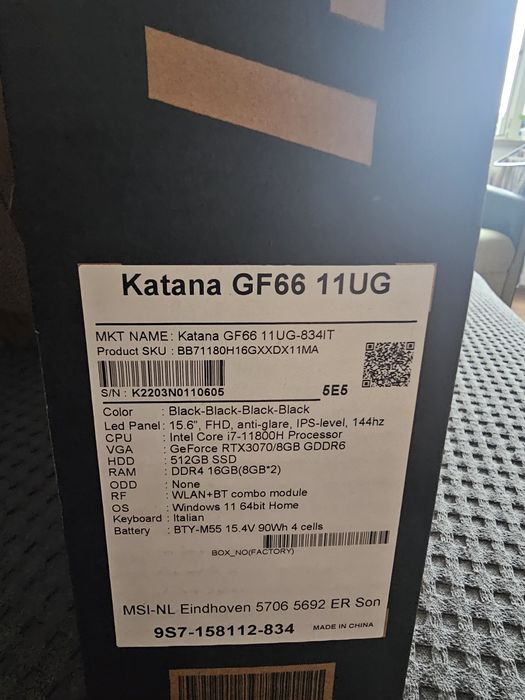 Msi katana gf66 11ug