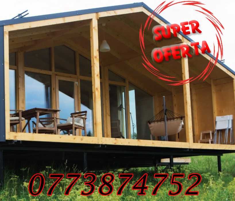 Case modulare oe structura metalica, cabane tip A