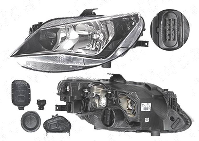 Far Seat Ibiza (6j), 04.2012-, fata, stanga/dreapta, H7+H7+PY21W+W5W; electric; fara motoras