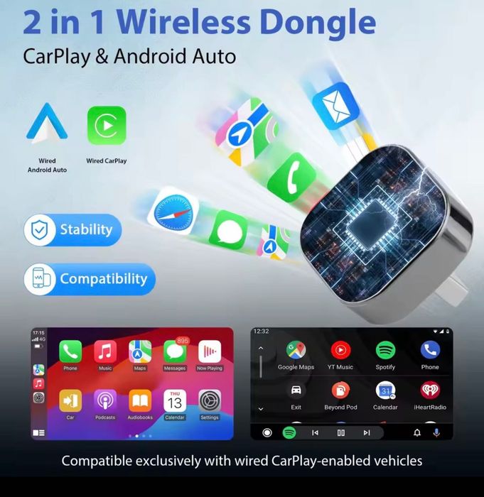 Adaptor Wireless CarPlay & Android Auto Plug & Play