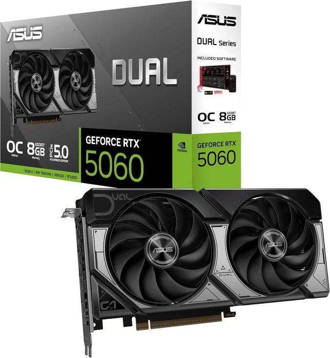 Видеокарта ASUS DUAL GeForce RTX 5060 8 ГБ GDDR7 OC