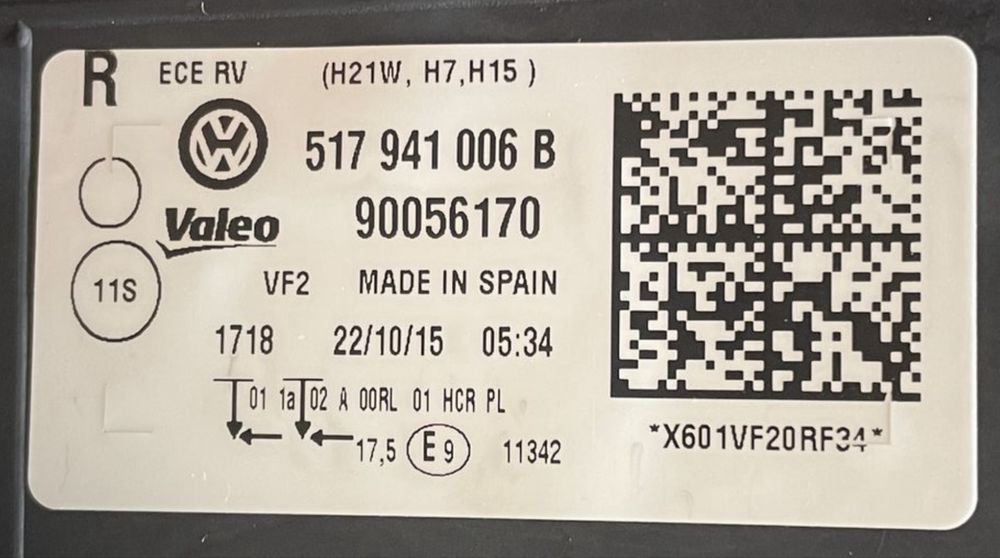 Set Faruri VW Golf 7 SportsVan Valeo