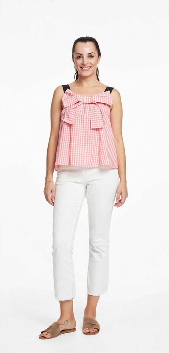 TWINSET ТОП С ПАНДЕЛКА - 164 / XS - Розово каре