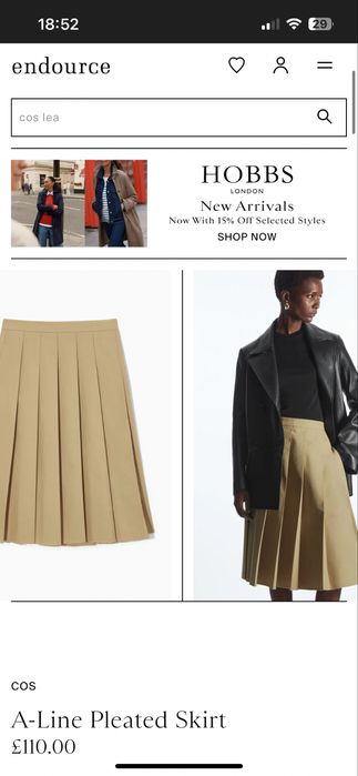 COS fusta bej plisata