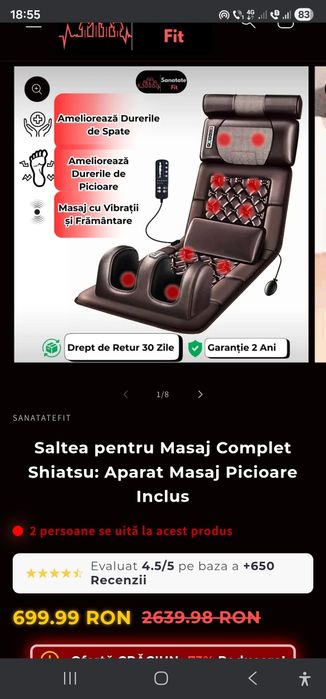De vânzare saltea pt masaj complet