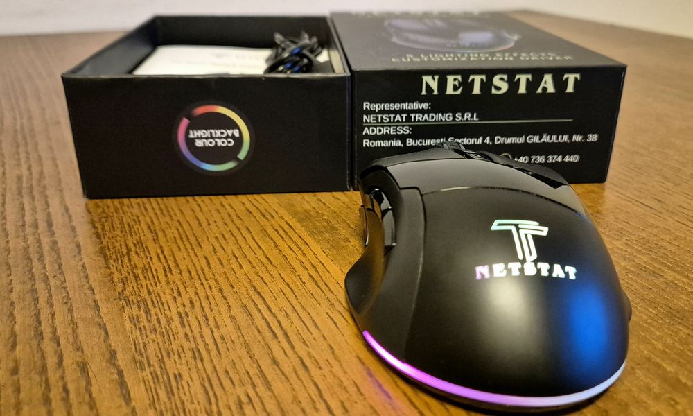 Mouse Wireless NETSTAT RGB, Bluetooth + 2.4GHz, Multi-Device, ca nou