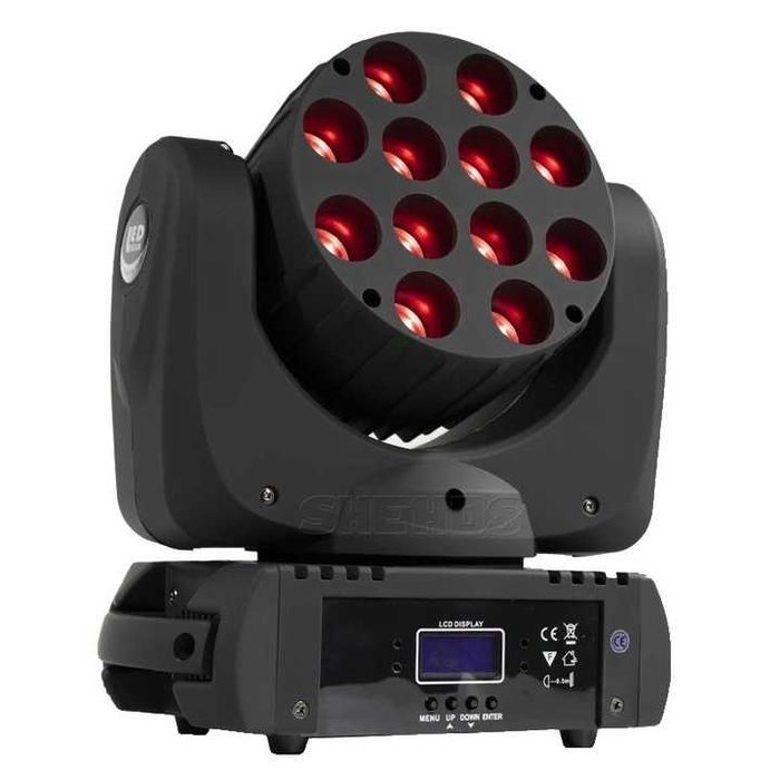 Moving head MINI LED BEAM RGB 12* 12 W, 9/16 Canale DMX