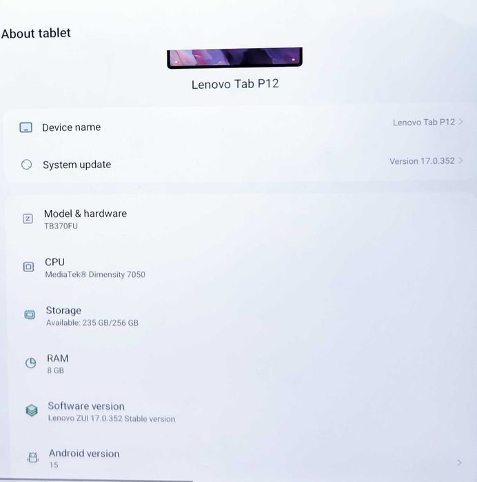 (AG35)  Tableta Lenovo Tab P12     B36266     Garantie 2 ani !