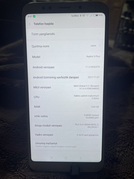 Redmi 5 ishlashi yaxshi