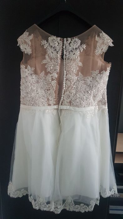 Vand rochie mireasa/cununie midi ivory + corset capucino