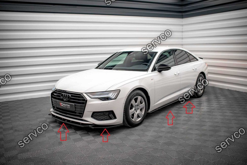 Pachet Set Splitter Exterior Lip Prelungiri Body kit tuning Audi A6 Sedan C8 2018-2023 v11 - Maxton Design