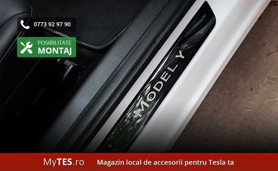 Ornamente INOX praguri (argintii / negre / carbon) - Tesla Model Y
