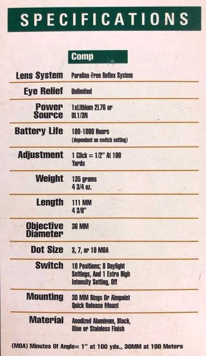 Punct rosu red dot Aimpoint Comp XD